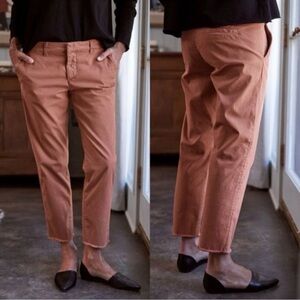 Frank & Eileen Wicklow Italian Crop Twill Chino, Size 6 in Terracotta